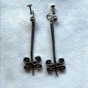 70’s Gilles Guy Vidal BRUTALIST Modernist earrings 🖤